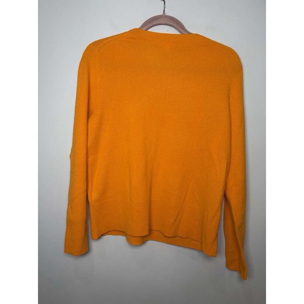 J. Crew Cashmere Classic Fit crewneck sweater Size Medium Orange Soft Classic - Picture 7 of 7
